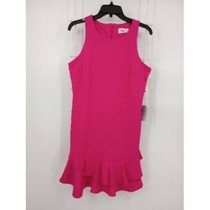 Eliza J Women's Sleeveless Hot Pink Ruffle Bottom Dress Size 6